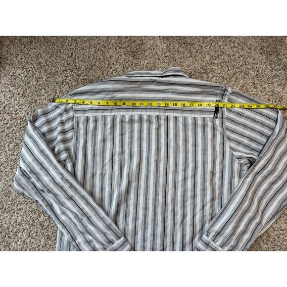 RIP CURL Button Down Long sleeve Shirt, Blue, size, Large, Cotton Blend, striped - Picture 4 of 8